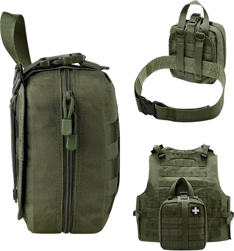 Vista 6 de LIVANS Bolsa de primeros auxilios vacía médica Ifak bolsa Molle EMT bolsas Rip-Away táctico militar trauma emergencia médica bolsa