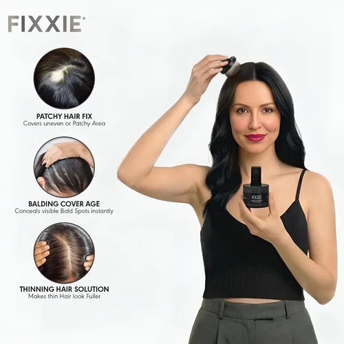 Vista 2 de Polvo de línea capilar para retoque de raíz negra, corrector de pérdida de cabello instantánea para cabello delgado, resistente al viento y al