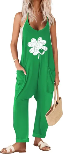 Vista 27 de Ekouaer Overol sin mangas para mujer, overol casual de verano 2-Verde Armada (ArmyGreen)