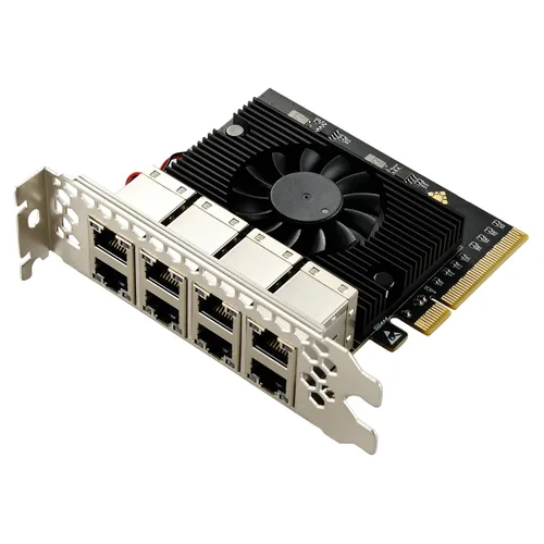 Vista 17 de IO CREST Tarjeta Ethernet de 4 Puertos Gigabit M.2 Clave M+B SI-PEX24092
