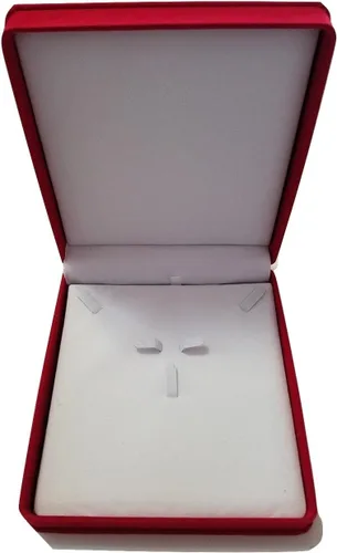 Vista 5 de JM Future Caja de regalo de terciopelo para joyería, collar, pendientepulsera, XL, rojo