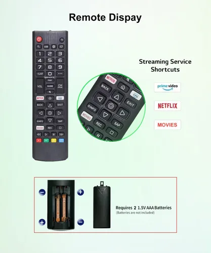 Vista 5 de Control remoto para LG Smart TV 49UM7300PUA 70UN6955ZUC 24LJ4540-WU 28LM400BPU 28TL430DPU 32LT340CBUB 43M50000PUA 43UM7100PUA 49UM7100PUA 555UN70000