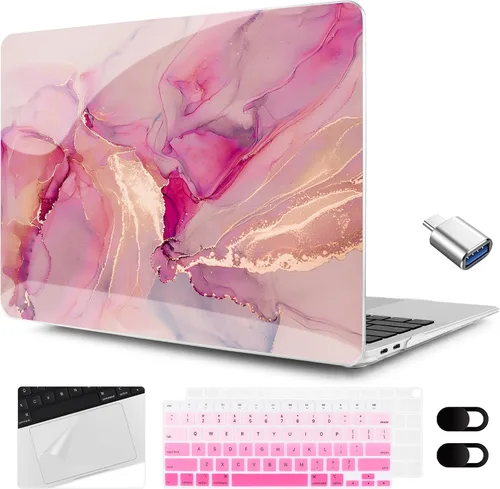 Vista 14 de MEEgoodo Funda para MacBook Air de 13.3 pulgadas 2021 2020 2019 2018 A2337 M1 A2179 A1932, carcasa para laptop para MacBook Air M1 con cubierta