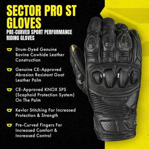 Vista 3 de cortech Guantes de moto Sector Pro con puño corto