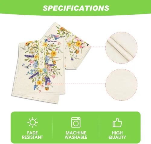 Vista 5 de Artoid Mode Bloom Flowers - Camino de mesa de primavera con tulipanes, decoración de mesa de comedor para decoración de mesa de cocina y comedor