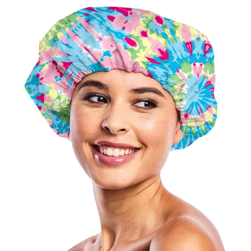 Vista 10 de Betty Dain Gorro de baño y ducha de nailon reutilizable, Blue Royale Gorra impermeable reversible de gran tamaño para todas las longitudes