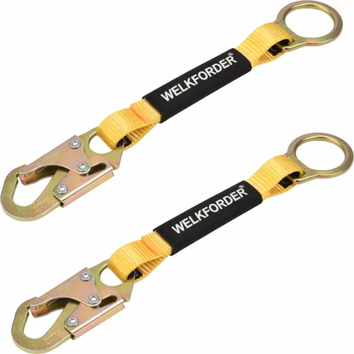 Vista 6 de Extensor de anillo en D de 18 pulgadas con protección contra caídas con conector de gancho a presión y anillo "O" cumple con ANSI