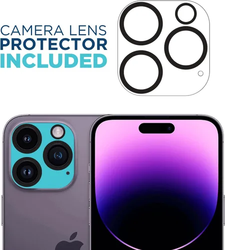 Vista 3 de Tech Armor - Protector de pantalla para iPhone 14 Pro 6.1, vidrio balístico, paquete de 3 9H tempered Hard, case-friendly fit, guided installation