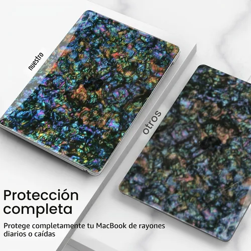 Vista 6 de B BELK Funda para MacBook Air de 13 pulgadas M1 2021 2020-2018, perla de Perla de abulón brillante