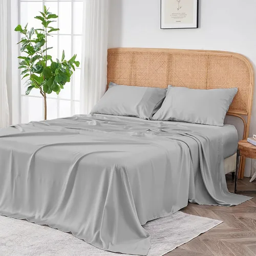 Vista 16 de Sijo AiryWeight Set de sábanas de Tencel, 100% Lyocell derivado del eucalipto, extremadamente suave, ganador de las mejores sábanas de enfriamiento