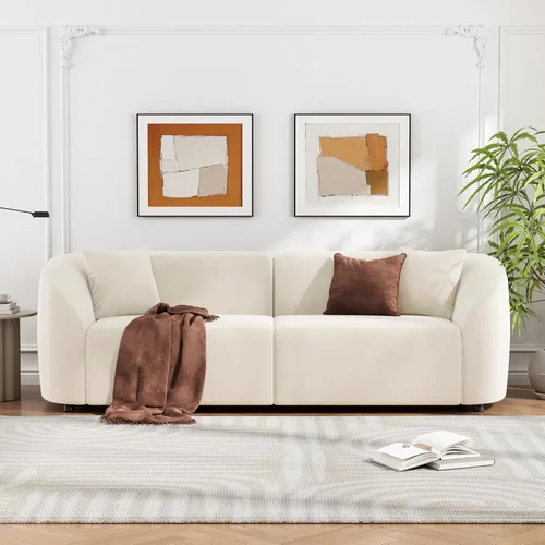 Vista 11 de Christopher Knight Home Sabbo - Sofá tapizado Boucle de 87.50 pulgadas, sofá de 2 plazas de gran tamaño, sofá de descanso curvado suave, cómodo sofá