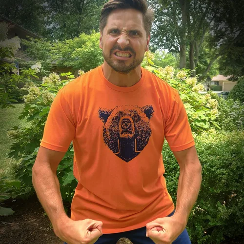 Vista 5 de Camiseta estampada a mano con diseño de oso