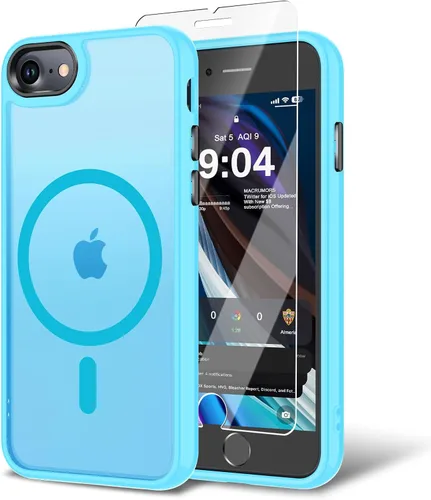 Vista 39 de Funda para iPhone 11 con protector de pantalla, compatible con MagSafe, ultra delgada, translúcida, mate, a prueba de golpes, color negro