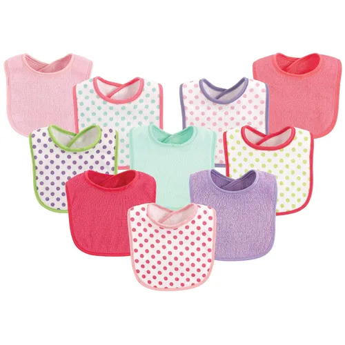 Vista 10 de Luvable Friends Baberos unisex de algodón para bebé, azul, talla única