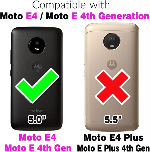 Vista 2 de Asuwish Funda compatible con Moto E4 y protector de pantalla de vidrio templado, soporte para tarjeta de crédito, soporte para teléfono celular