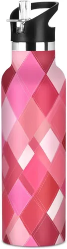 Vista 15 de Diamond Teal Royal Blue Double-Wall Insulation Reusable Water Bottle Insulated with Straw Lid BPA-Free Leak Proof for Sport Gym Outdoor Travel School