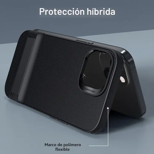 Vista 9 de ESR Funda para iPhone 15 Plus, Funda con Soporte Metálico, 3 Modos de Soporte, Protección contra Caídas de Grado Militar, Compatible con Carga Negro