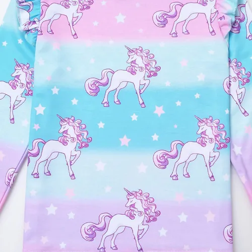 Vista 4 de Jxstar Conjunto de pijama para niñas, ropa de dormir de algodón para otoño e invierno