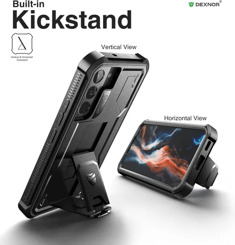 Vista 4 de Dexnor Funda de cuerpo completo para Samsung Galaxy S22 5G/6.1 pulgadas, marco frontal extra, protección de grado militar, protector de pantalla