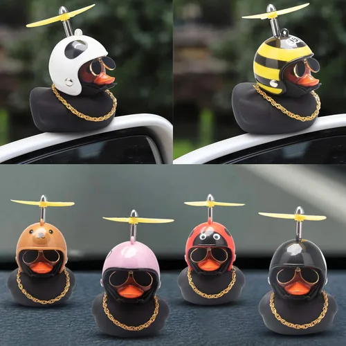 Vista 6 de wonuu – Adornos de goma para automóvil, diseño de pato con caso de hélice, color negro