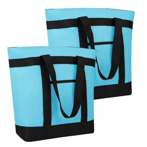 Vista 21 de Bolsa tote reutilizable aislada para compras de comestibles para mujeres/hombres, bolsa de entrega de pizza/comida para mantener los alimentos