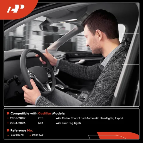 Vista 2 de A-Premium Interruptor de señal de giro, limpiaparabrisas, atenuador de faros (automático), palanca de interruptor multifunción de control de crucero