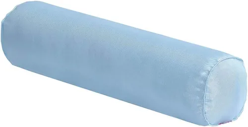 Vista 3 de Almohada cilíndrica larga de seda de hielo suave, almohada cervical con funda extraíble (albaricoque, 5.9 x 15.7 in)