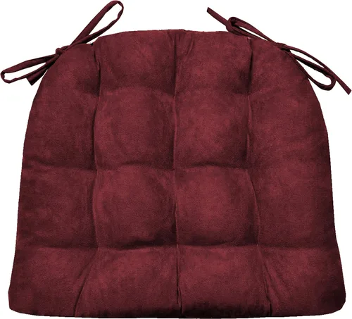 Vista 33 de Barnett Almohadilla para silla de comedor con lazos. Gamuza microfibra, microgamuza, reversible, relleno de espuma de látex, se puede lavar a Negro