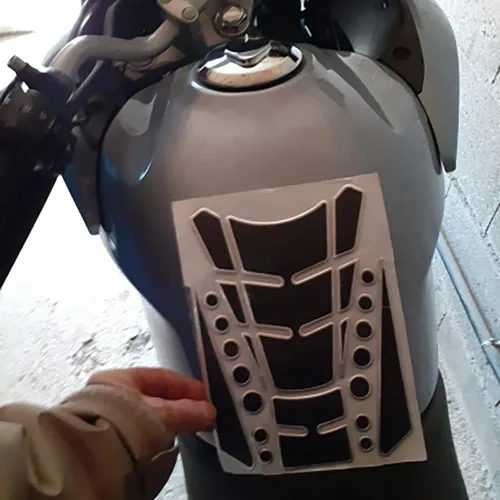 Vista 5 de 1 Juego de Calcomanía Universal 3D Negra para Tanque de Gasolina de Motocicleta, Almohadilla Calcomanía Protectora de Tanque de Combustible