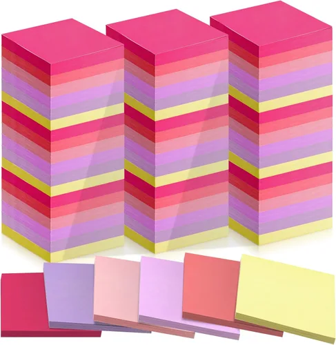Vista 10 de Fainne Paquete de 120 notas adhesivas a granel de 3 x 3 pulgadas, bloc de notas autoadhesivas de papel multicolor para suministros escolares