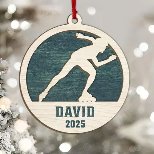 Vista 39 de Adorno personalizado de zapatillas de punta de ballet – Adorno de nombre de bailarín personalizado, adorno de madera cortado en capas de ballet