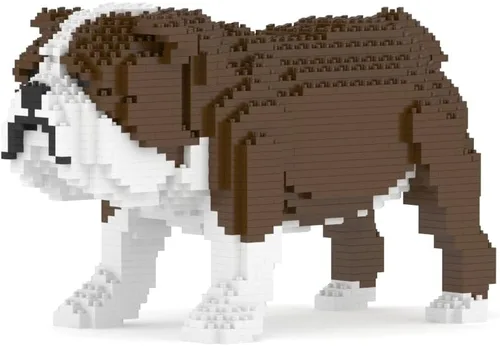 Vista 8 de JEKCA Bulldog inglés 01S-M03 Bloques de construcción de plástico para perros Edad 14+ Marrón claro
