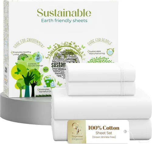 Vista 24 de Purity Home - Juego de sábanas 100% algodón de 400 hilos, percal refrescante, con bolsillo profundo elástico, ropa de cama de 3 piezas, lujo