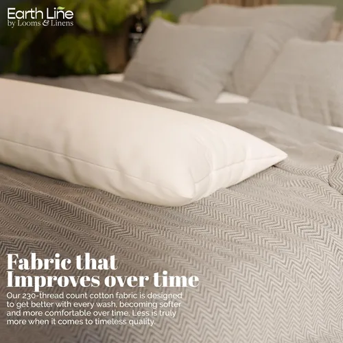 Vista 7 de Looms & Linens Kapok Pillow - Almohada de cuerpo completo de 20 x 48 pulgadas con carcasa de satén, paquete de 1 unidad, fabricada en Estados Unidos
