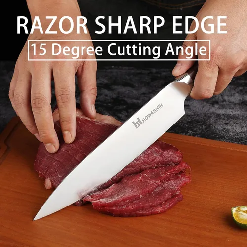 Vista 102 de Cuchillo de chef de 6 pulgadas, cuchillos de cocina, deshuesado de acero inoxidable alemán de alto carbono, cuchillo profesional para carne, aves