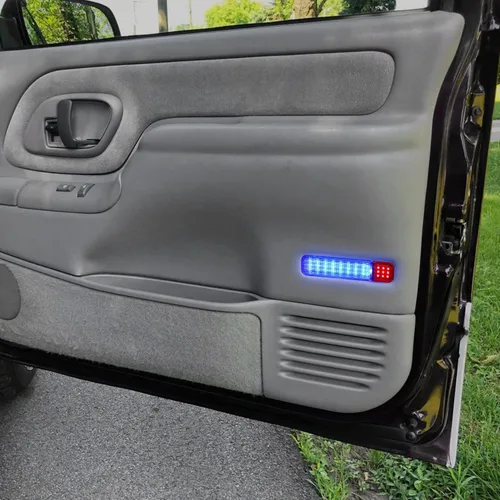 Vista 9 de Panel de puerta interior LED de cortesía azul claro de advertencia compatible con Chevy GMC C/K Silverado Sierra 1500 2500 3500 Suburban Tahoe