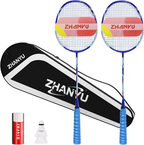 Vista 9 de Raquetas de bádminton, juego de raquetas de bádminton, ofensivas y defensivas, raqueta de entrenamiento profesional ultraligera de carbono compuesto