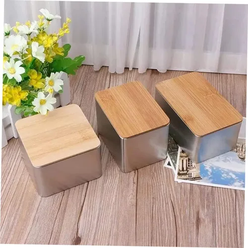 Vista 5 de Cabilock Cover Coin Candy Storage Square Desktop Tidy Box Nut Storage Snack Contenedores Divisores Boda Fiesta Snack