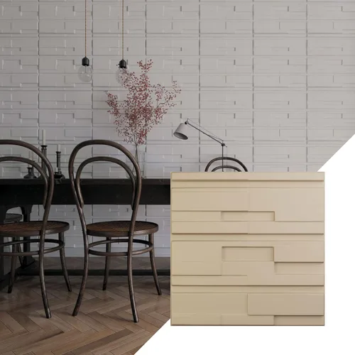Vista 19 de Ekena Millwork 19 5/8 pulgadas de ancho x 19 5/8 pulgadas de alto, ladrillo desplazado EnduraWall decorativo 3D, cobre envejecido