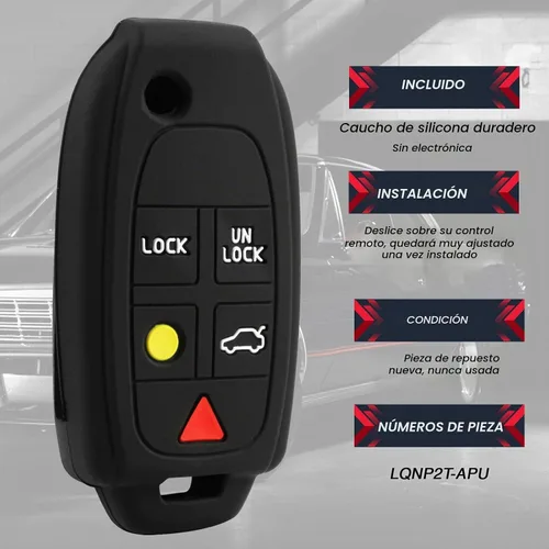 Vista 4 de Compatible con Volvo S60 S80 V70 XC70 XC90 Funda Protectora de Silicona para Llavero Remoto