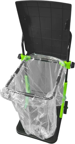 Vista 2 de Bosmere Carrito de jardín multiusos, cubo de basura plegable ajustable para patio, cubo de basura portátil