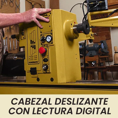 Vista 2 de Powermatic Torno de carpintería EVS de 24" x 42", 3 HP, 230V 1Ph (Modelo 4224B)