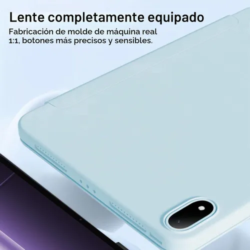 Vista 5 de Funda de silicona para OnePlus Pad 3 de 13.2 pulgadas 2025, funda protectora ligera con función de soporte y función de apagado y encendido Blanco