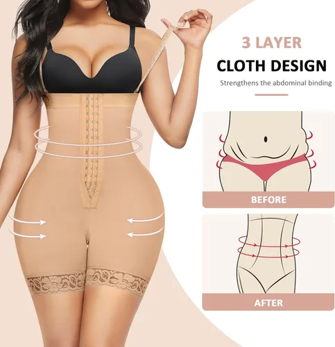 Vista 5 de Fajas moldeadoras para mujer con control de abdomen y entrepierna abierta