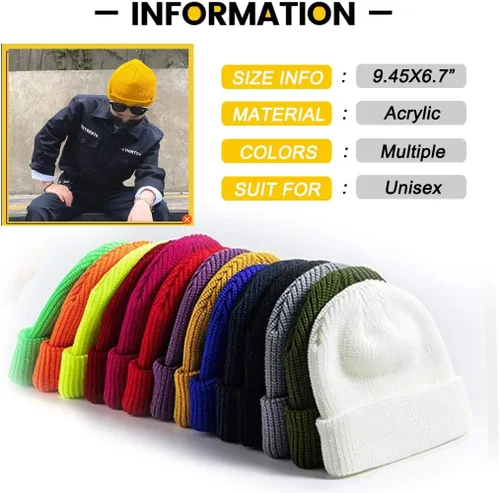 Vista 7 de Gorros de invierno unisex Beanie Knit Caps Classic Warm Winter Hats