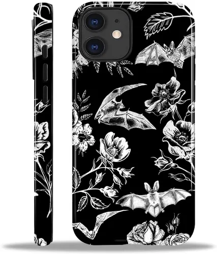 Vista 30 de Funda para iPhone 11, resistente híbrida 2 en 1, protección completa contra golpes con acabado brillante, diseño de collage de tela a cuadros