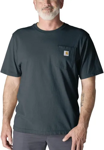 Vista 13 de Carhartt Camiseta con bolsillo Iconic K87 para hombre Piedra azul
