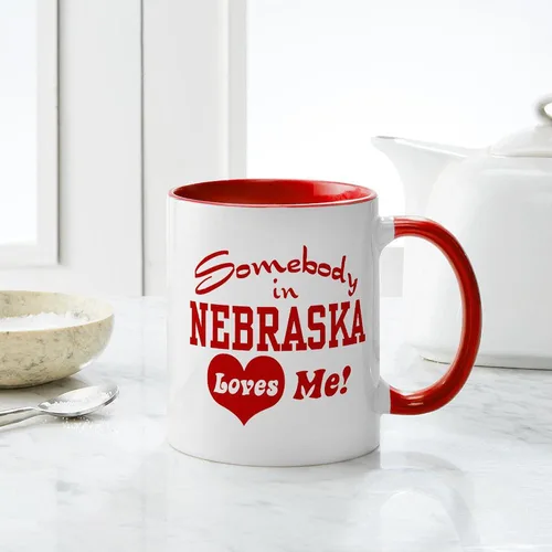 Vista 30 de CafePress I Love Nebraska Taza de café de cerámica de 11 oz (11.0 fl oz)