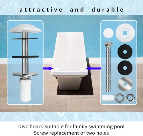 Vista 7 de 67-209-911-SS - Kit de pernos de acero inoxidable para tabla de buceo, kit de pernos de montaje para tabla de buceo de piscina compatible con dos