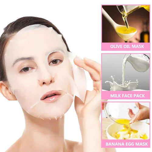 Vista 2 de DIY 100 piezas comprimido desechable de algodón facial hoja grano cuidado de la piel seco máscara papel para el hogar viajes
